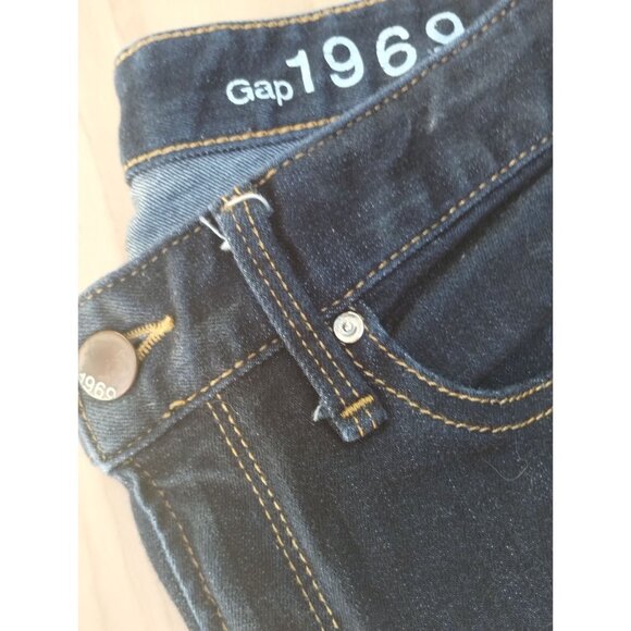 Women Gap 1969 Real Straight Dark Wash Jeans Size 26 Waist 26" Inseam 26" Rise 8 - Picture 3 of 9